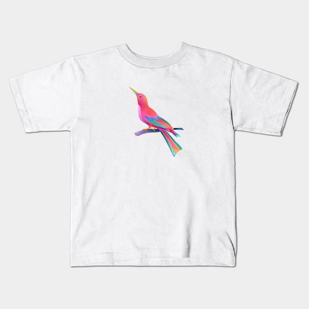 Pink Bird Kids T-Shirt by Renee Ciufo Illustration